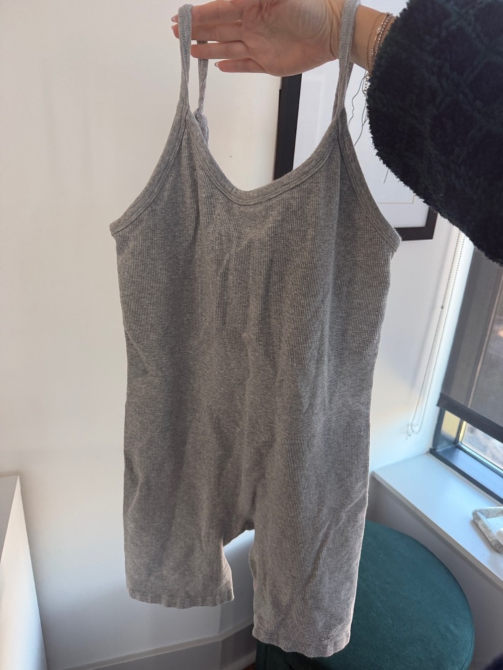 ALO Yoga Gray Ribbed Romper